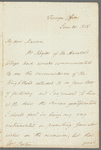 Stephen Rolleston to Mrs. Porter, autograph letter signed