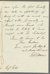 W. D. Adams to Miss Porter, autograph letter signed