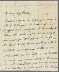 Fredercik William Campbell to Jane Porter, autograph letter signed