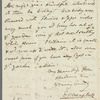 Fredercik William Campbell to Jane Porter, autograph letter signed