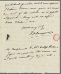 Frederick William Campbell to Jane Porter, autograph letter signed