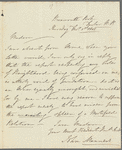 John Manners to "Madam" Porter, autograph letter signed