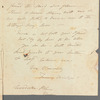 Fanny Bridges to Jane Porter, autograph letter signed