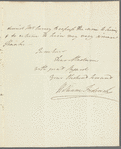 William Frederick, Duke of Gloucester to Miss Porter, autograph letter signed