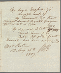 W. B. to Jane Porter, autograph letter signed