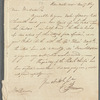 Thomas Brown to Mrs. Porter, autograph letter signed