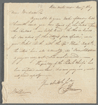 Thomas Brown to Mrs. Porter, autograph letter signed