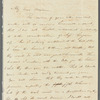 Thomas Rees to Jane Porter, atuograph letter signed