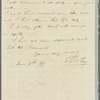 Thomas Rees to Jane Porter, atuograph letter signed