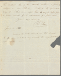 Thomas Rees to Miss Porter, autograph letter signed