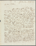 Thomas Hammersley to Jane Porter, autograph letter signed