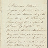 Madame Moreau to Lady Porter, autograph letter third person