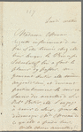 Madame Moreau to Lady Porter, autograph letter third person