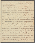 Frederick William Campbell to Jane Porter, autograph letter signed