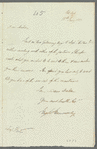 Hugh Hammersley to Jane Porter, autograph letter signed