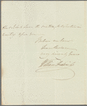 William Frederick, Duke of Gloucester to "Dear Madam," autograph letter signed