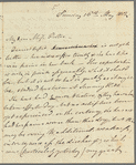 Frederick William Campbell to Jane Porter, autograph letter signed