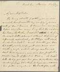 Frederick William Campbell to Jane Porter, autograph letter signed
