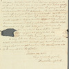 Frederick William Campbell to Jane Porter, autograph letter signed