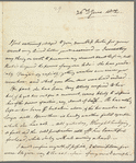 Frederick William Campbell to Jane Porter, autograph letter signed