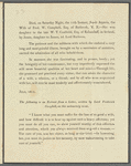 Frederick William Campbell, printed handbill