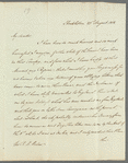 Sir Edward Thornton to Robert Ker Porter, autograph letter signed