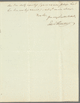 Sir Edward Thornton to Robert Ker Porter, autograph letter signed