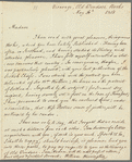 William Warrington to Jane Porter, autograph letter signed
