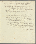 William Warrington to Jane Porter, autograph letter signed