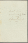 Frederick William Campbell to Jane Porter, autograph letter signed