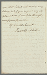 Frederick William Campbell to Jane Chambers, autograph letter signed (copy)