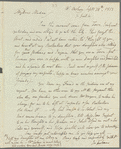 Joseph Palmer to Mrs. Porter, autograph letter signed