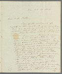 Sir Egerton Brydges to Miss Porter, autograph letter signed