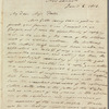 Joseph Fox to Miss Porter, autograph letter signed