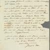 Joseph Fox to Miss Porter, autograph letter signed