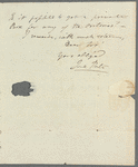 Jane Porter to John Taylor, autograph letter signed