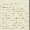 W. Taylor to Miss Porter, autograph letter signed