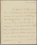 Adelaide O'Keeffe to Jane Porter, autograph letter third person