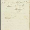 [Wermas?] to Mrs. Maclanine, autograph letter signed