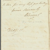 [Wermas?] to Mrs. Maclanine, autograph letter signed