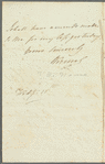 [Wermas?] to Mrs. Maclanine, autograph letter signed