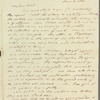 Joseph Fox to Miss Porter, autograph letter signed