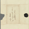 Joseph Fox to Miss Porter, autograph letter signed