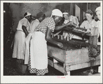 White and Negro women employed at the canning plant in Dania, Florida. Many of the women are migrants and live in nearby camps