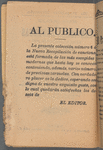 El Pajarillo Errante. Nueva Coleccion de Canciones Modernas para el Presente Año de 1905