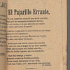 El Pajarillo Errante. Nueva Coleccion de Canciones Modernas para el Presente Año de 1905