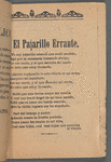 El Pajarillo Errante. Nueva Coleccion de Canciones Modernas para el Presente Año de 1905