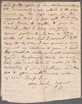 Jane Porter to Mary Robinson, autograph letter (draft)