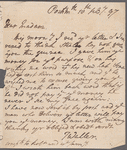 T. Waller to Jane Porter, autograph letter signed