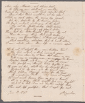 Peter L. Courtier to Jane Porter, autograph letter signed (fragment?) and verse
